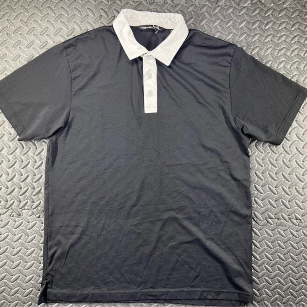Travis Mathew Polo Shirt Adult Extra Large Black Lightweight Golf Preppy Men's